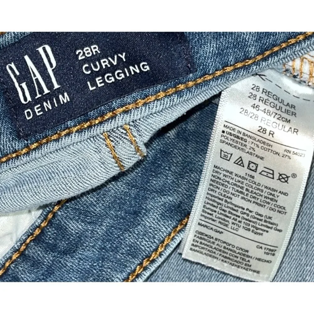 Gap Curvy Jeans Medium Wash Blue Higher Rise Booty Stretch Versatile Women 28R - Picture 5 of 11